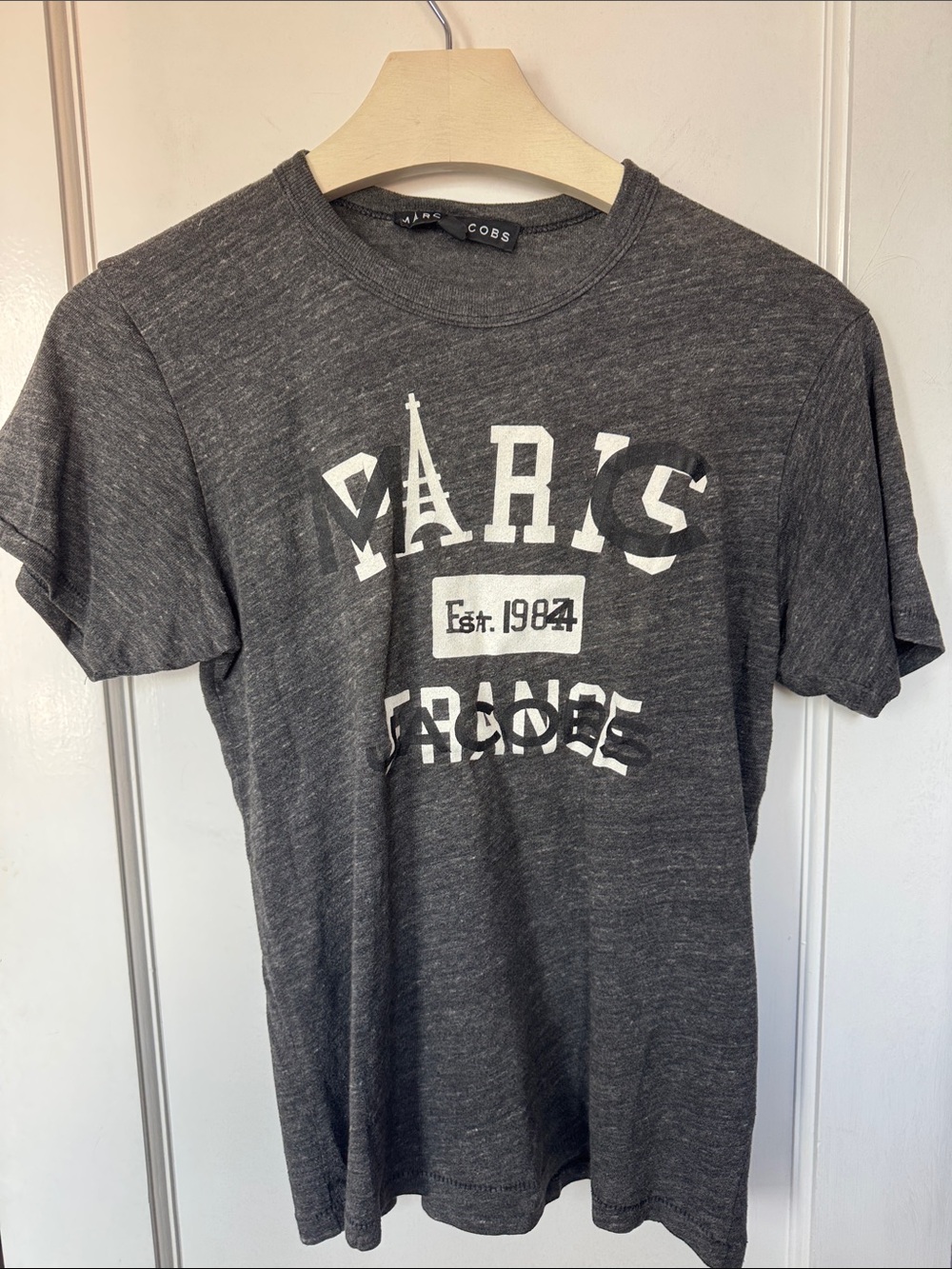 Marc Jacobs Gray Graphic 'Paris France' Short Sleeve Tee